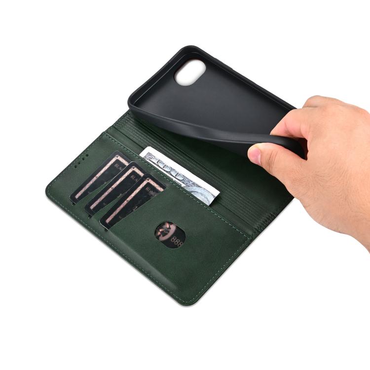 For iPhone 17e / 16e AZNS Magnetic Calf Texture Flip Leather Phone Case