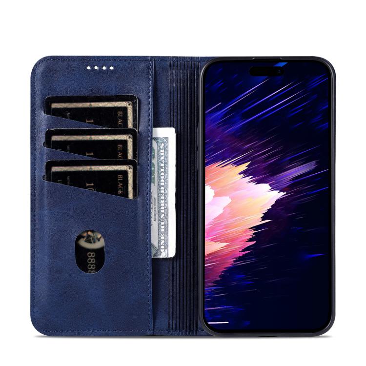 For iPhone 17e / 16e AZNS Magnetic Calf Texture Flip Leather Phone Case