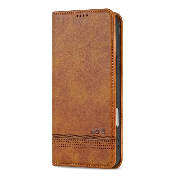 For iPhone 17 AZNS Magnetic Calf Texture Flip Leather Phone Case