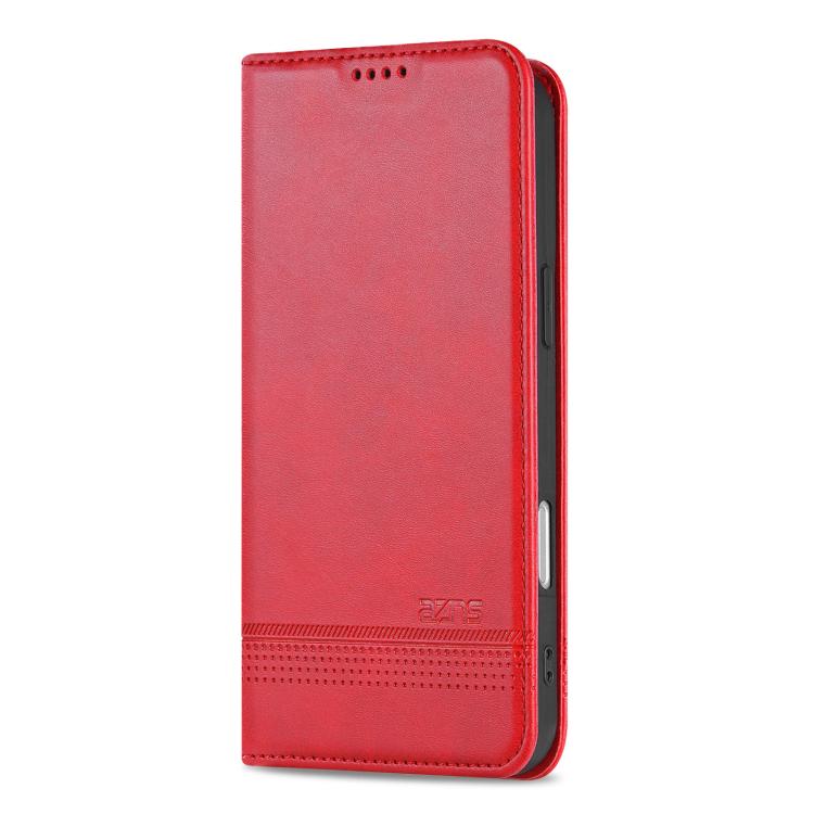 For iPhone 17 AZNS Magnetic Calf Texture Flip Leather Phone Case
