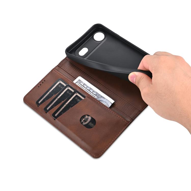 For iPhone Air AZNS Magnetic Calf Texture Flip Leather Phone Case