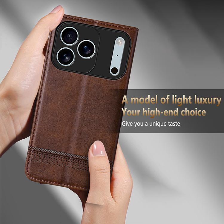 For iPhone 17 Pro Max AZNS Magnetic Calf Texture Flip Leather Phone Case