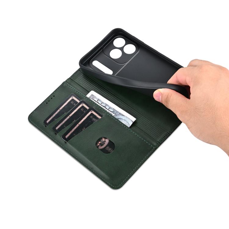 For iPhone 17 Pro Max AZNS Magnetic Calf Texture Flip Leather Phone Case