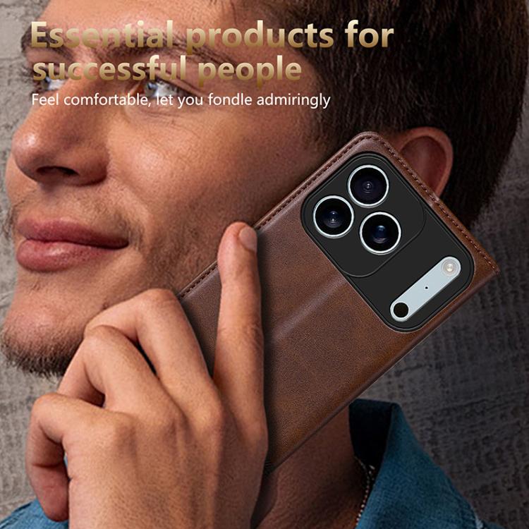 For iPhone 17 Pro Max AZNS Magnetic Calf Texture Flip Leather Phone Case