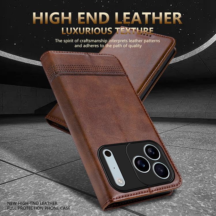 For iPhone 17 Pro Max AZNS Magnetic Calf Texture Flip Leather Phone Case