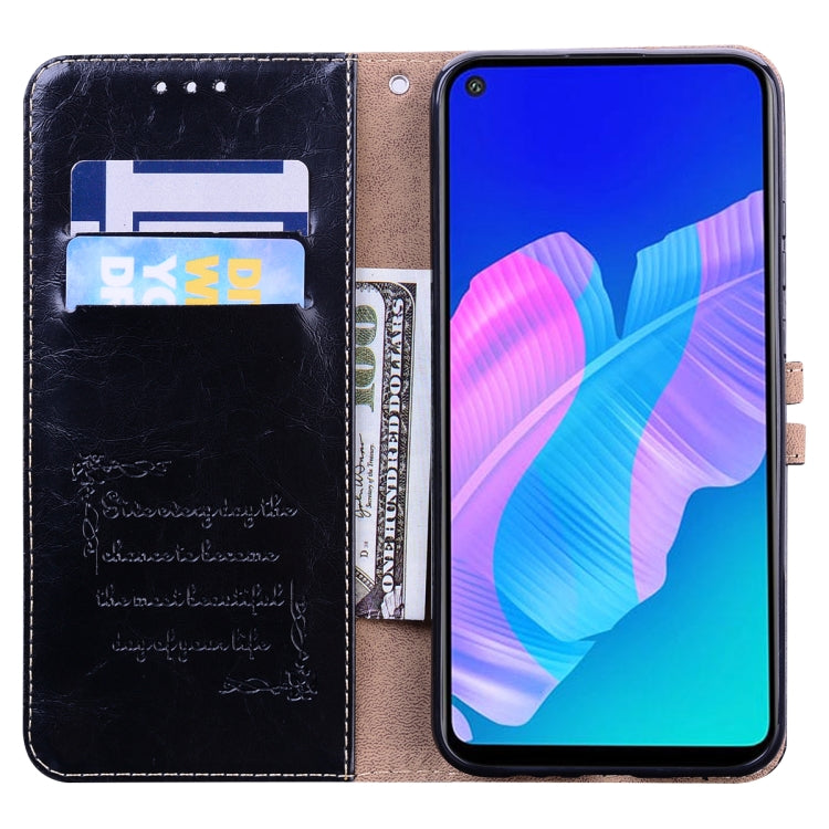 For Huawei P40 lite E Business Style Oil Wax Texture Horizontal Flip Leather Case with Holder & Card Slots & Wallet