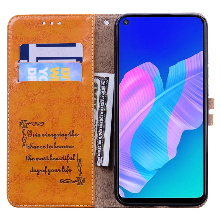 For Huawei P40 lite E Business Style Oil Wax Texture Horizontal Flip Leather Case with Holder & Card Slots & Wallet
