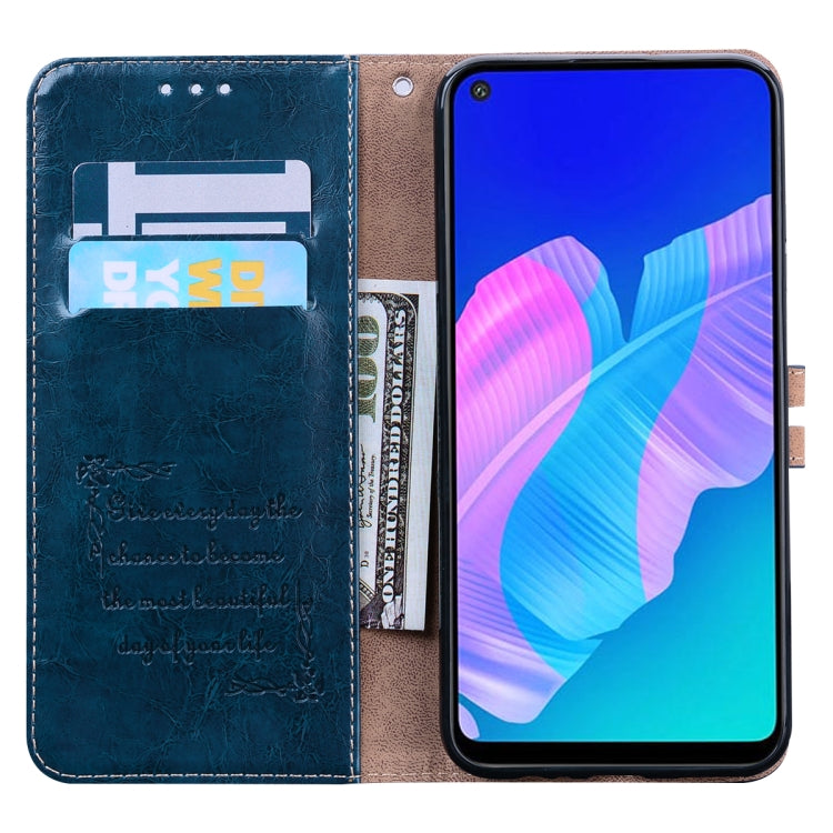 For Huawei P40 lite E Business Style Oil Wax Texture Horizontal Flip Leather Case with Holder & Card Slots & Wallet