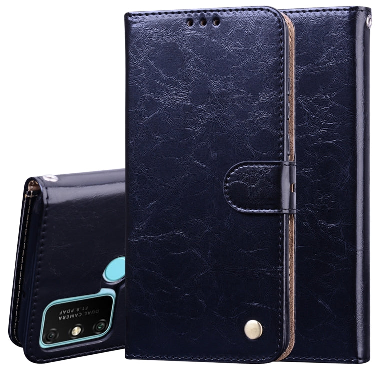 For Huawei Honor 9A Business Style Oil Wax Texture Horizontal Flip Leather Case with Holder & Card Slots & Wallet