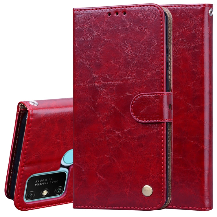For Huawei Honor 9A Business Style Oil Wax Texture Horizontal Flip Leather Case with Holder & Card Slots & Wallet