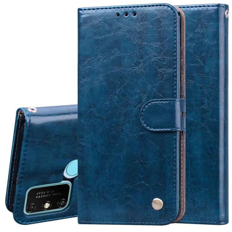 For Huawei Honor 9A Business Style Oil Wax Texture Horizontal Flip Leather Case with Holder & Card Slots & Wallet