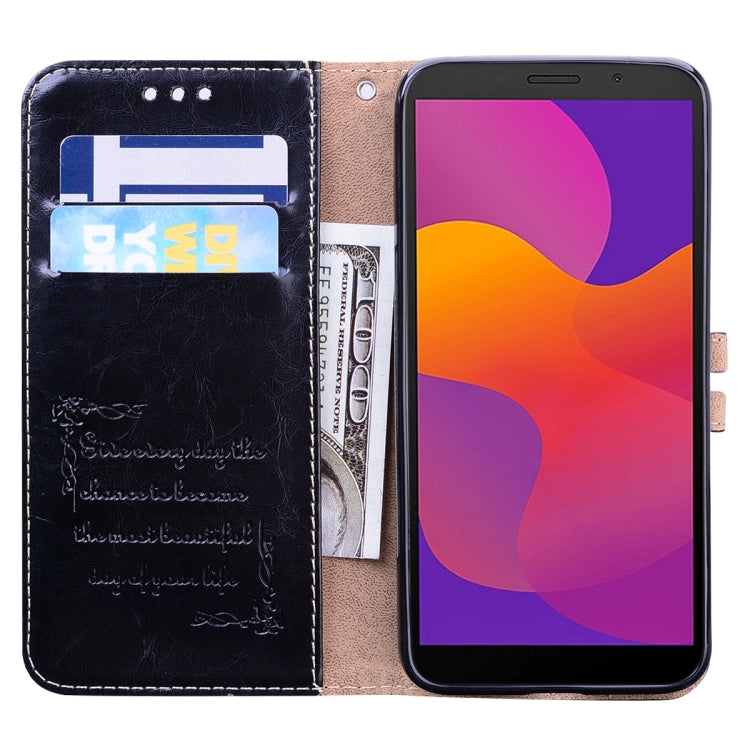 For Huawei Honor 9S Business Style Oil Wax Texture Horizontal Flip Leather Case with Holder & Card Slots & Wallet