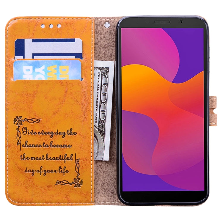 For Huawei Honor 9S Business Style Oil Wax Texture Horizontal Flip Leather Case with Holder & Card Slots & Wallet