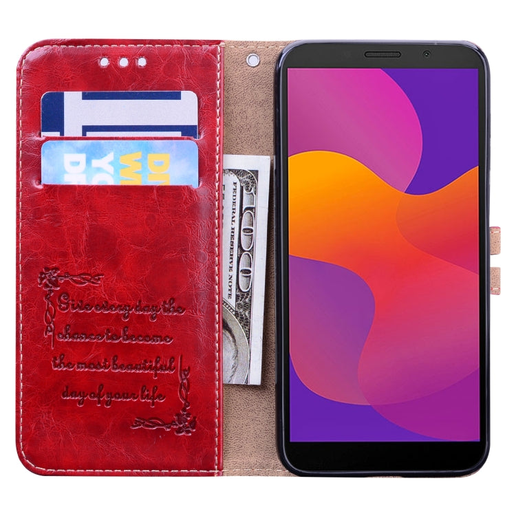 For Huawei Honor 9S Business Style Oil Wax Texture Horizontal Flip Leather Case with Holder & Card Slots & Wallet