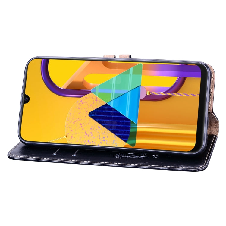 For Samsung Galaxy M21 Business Style Oil Wax Texture Horizontal Flip Leather Case with Holder & Card Slots & Wallet