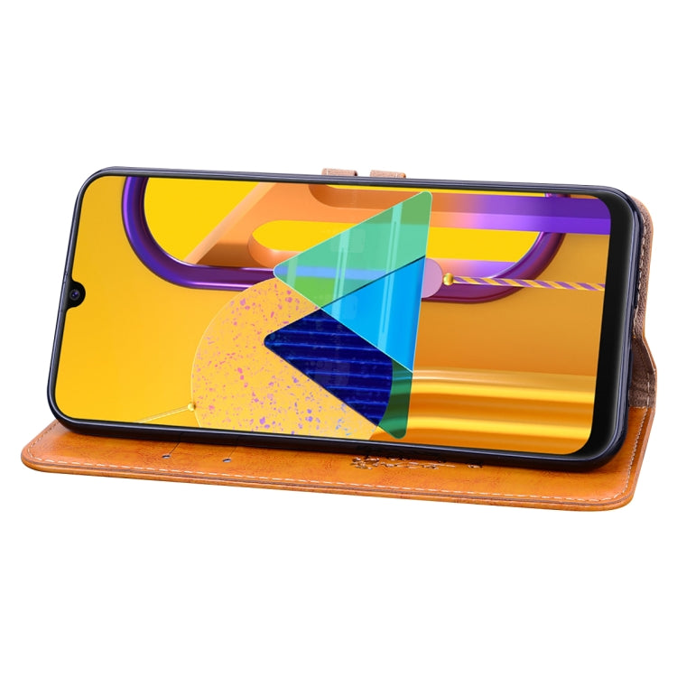 For Samsung Galaxy M21 Business Style Oil Wax Texture Horizontal Flip Leather Case with Holder & Card Slots & Wallet