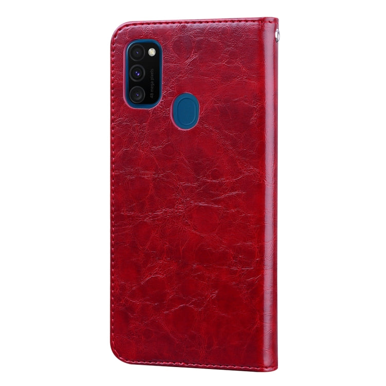 For Samsung Galaxy M21 Business Style Oil Wax Texture Horizontal Flip Leather Case with Holder & Card Slots & Wallet