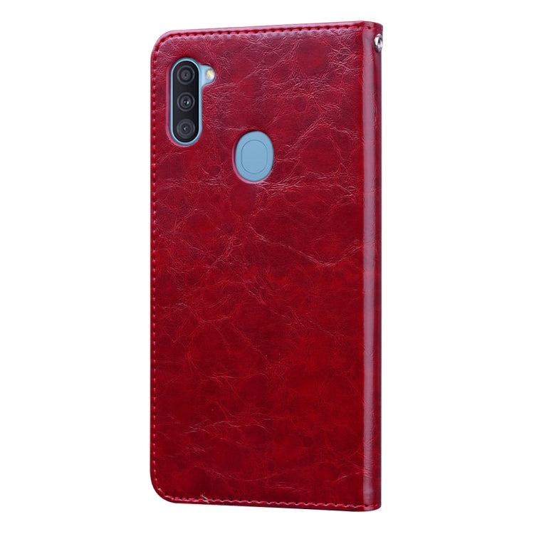 For Samsung Galaxy A11 Business Style Oil Wax Texture Horizontal Flip Leather Case with Holder & Card Slots & Wallet