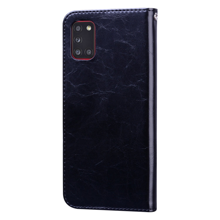 For Samsung Galaxy A31 Business Style Oil Wax Texture Horizontal Flip Leather Case with Holder & Card Slots & Wallet