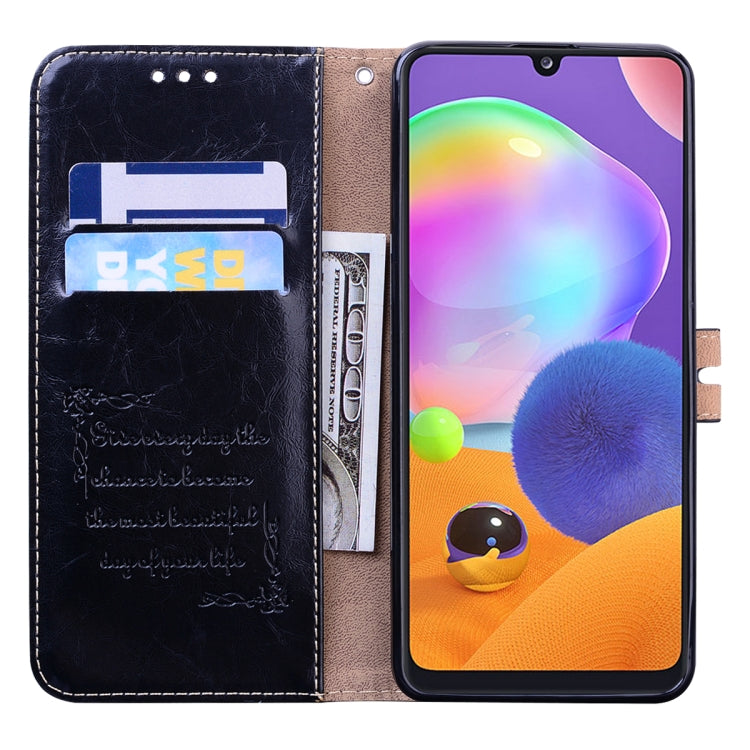 For Samsung Galaxy A31 Business Style Oil Wax Texture Horizontal Flip Leather Case with Holder & Card Slots & Wallet