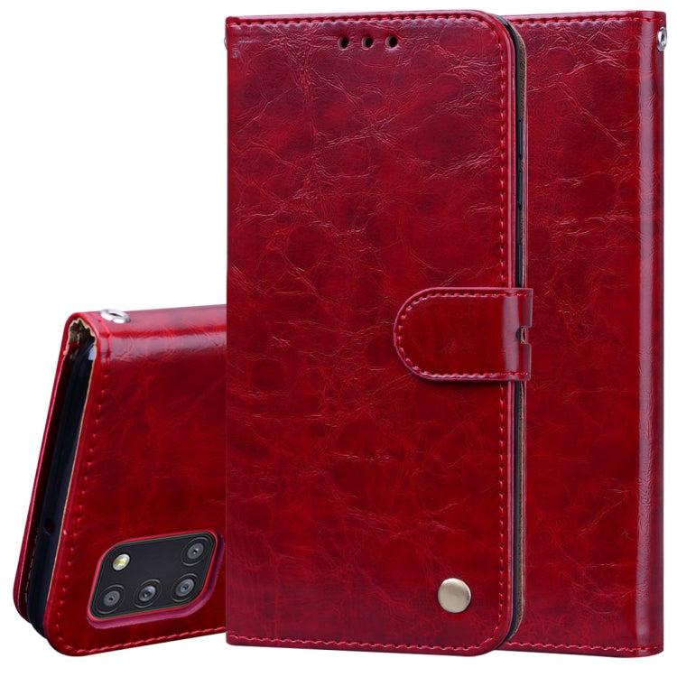 For Samsung Galaxy A31 Business Style Oil Wax Texture Horizontal Flip Leather Case with Holder & Card Slots & Wallet