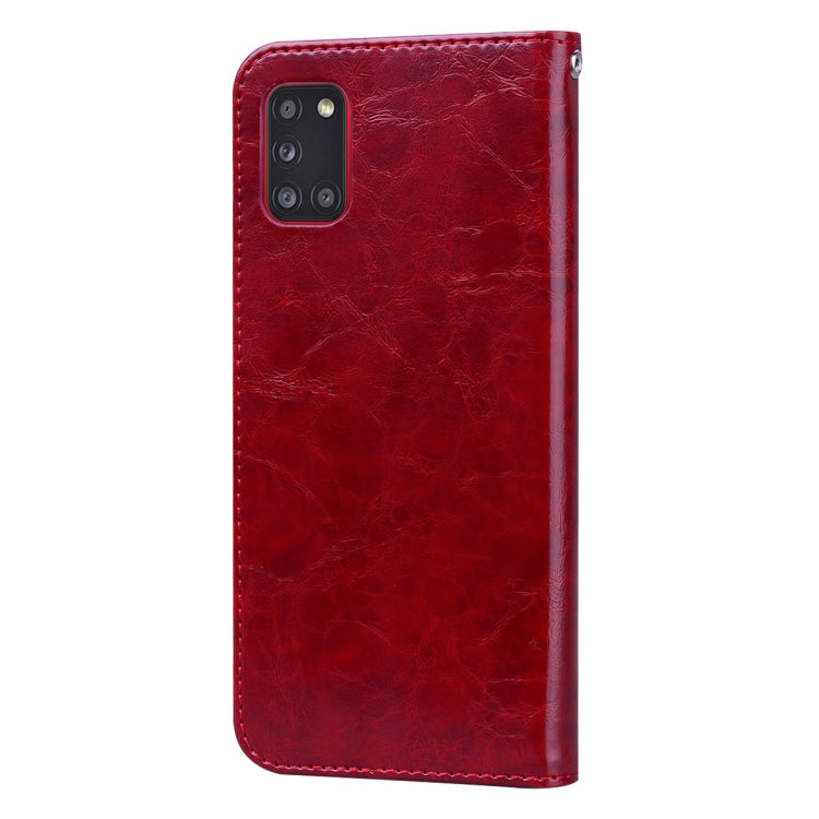 For Samsung Galaxy A31 Business Style Oil Wax Texture Horizontal Flip Leather Case with Holder & Card Slots & Wallet