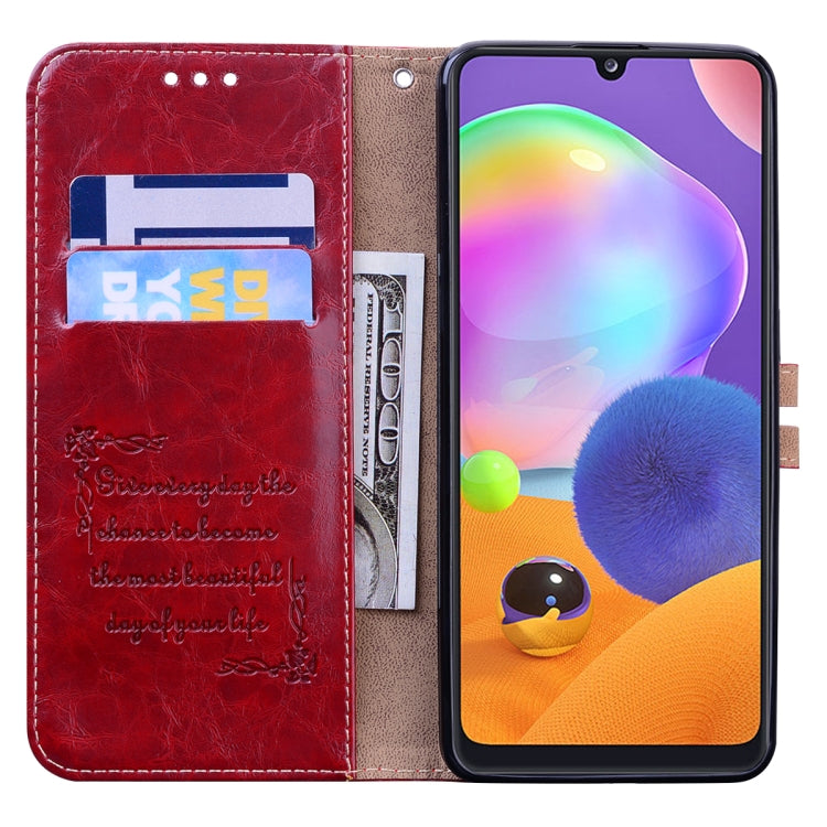 For Samsung Galaxy A31 Business Style Oil Wax Texture Horizontal Flip Leather Case with Holder & Card Slots & Wallet