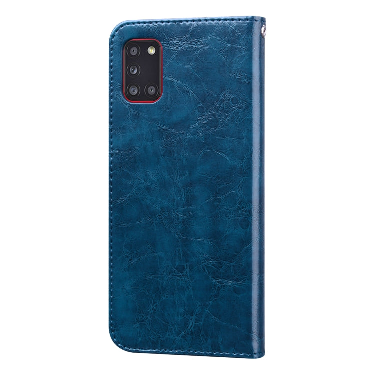 For Samsung Galaxy A31 Business Style Oil Wax Texture Horizontal Flip Leather Case with Holder & Card Slots & Wallet