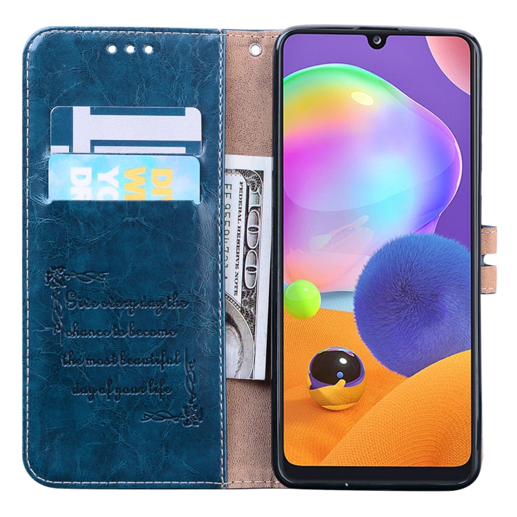 For Samsung Galaxy A31 Business Style Oil Wax Texture Horizontal Flip Leather Case with Holder & Card Slots & Wallet