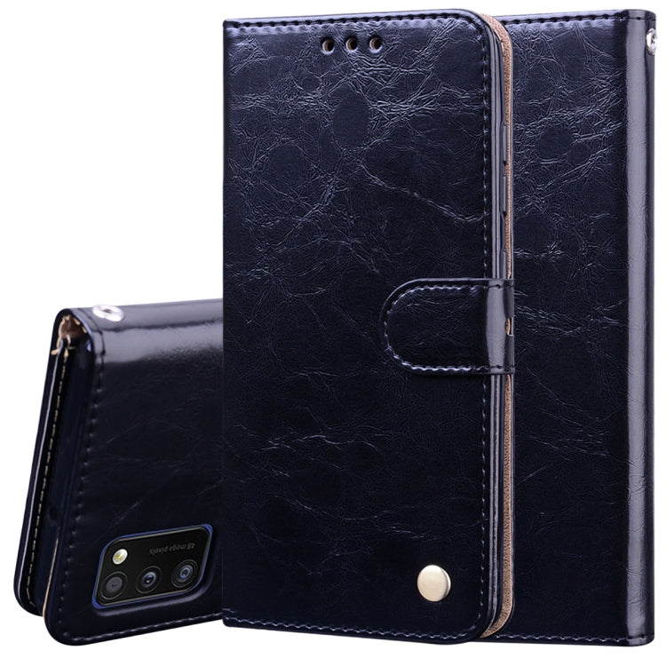 For Samsung Galaxy A41 Business Style Oil Wax Texture Horizontal Flip Leather Case with Holder & Card Slots & Wallet