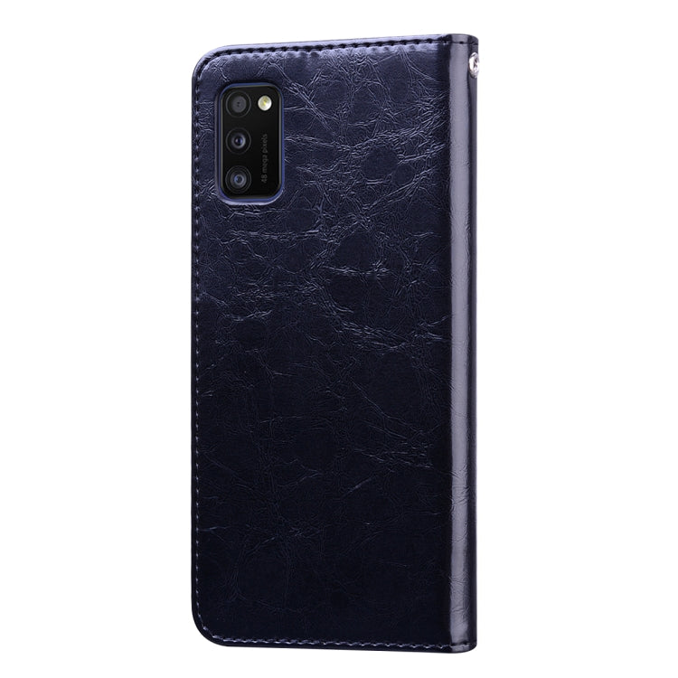 For Samsung Galaxy A41 Business Style Oil Wax Texture Horizontal Flip Leather Case with Holder & Card Slots & Wallet