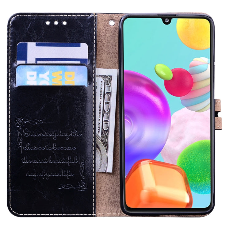 For Samsung Galaxy A41 Business Style Oil Wax Texture Horizontal Flip Leather Case with Holder & Card Slots & Wallet