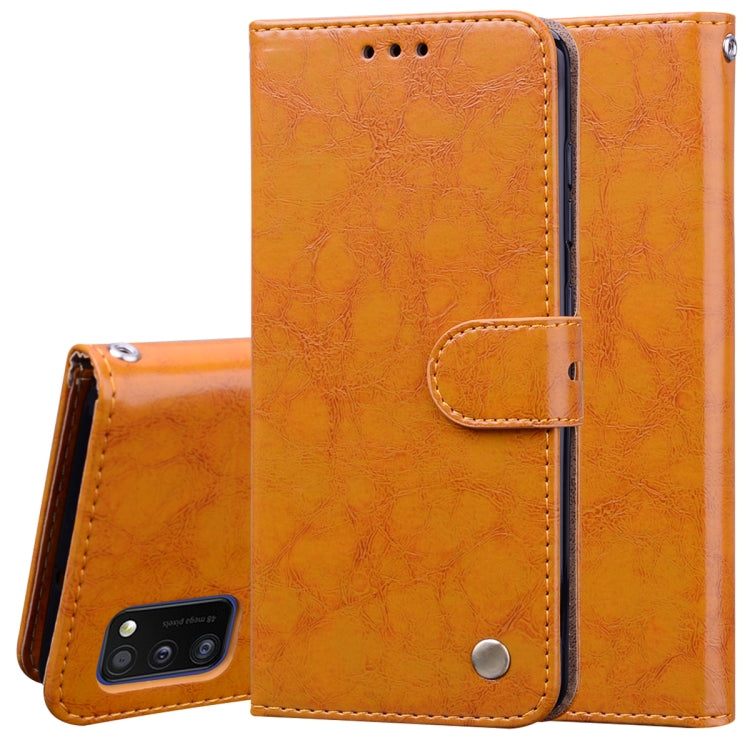 For Samsung Galaxy A41 Business Style Oil Wax Texture Horizontal Flip Leather Case with Holder & Card Slots & Wallet