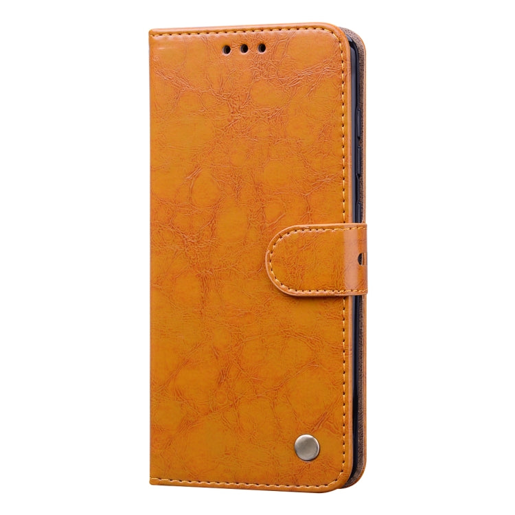 For Samsung Galaxy A41 Business Style Oil Wax Texture Horizontal Flip Leather Case with Holder & Card Slots & Wallet