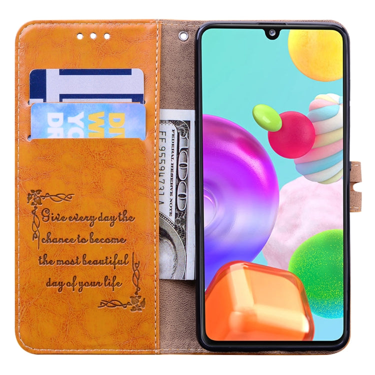 For Samsung Galaxy A41 Business Style Oil Wax Texture Horizontal Flip Leather Case with Holder & Card Slots & Wallet