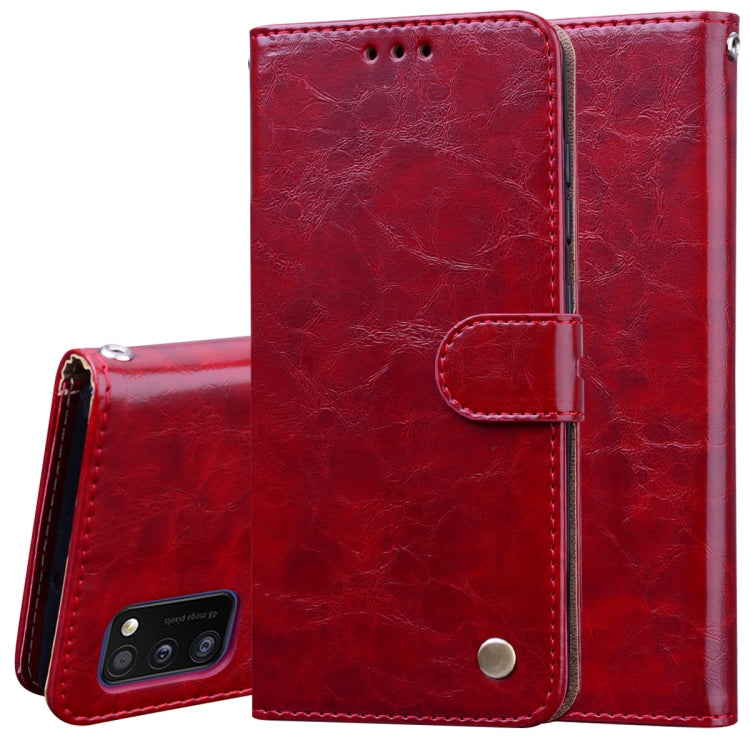 For Samsung Galaxy A41 Business Style Oil Wax Texture Horizontal Flip Leather Case with Holder & Card Slots & Wallet