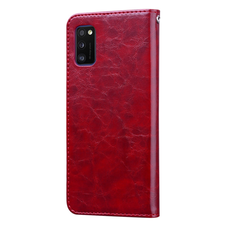 For Samsung Galaxy A41 Business Style Oil Wax Texture Horizontal Flip Leather Case with Holder & Card Slots & Wallet