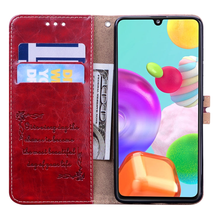 For Samsung Galaxy A41 Business Style Oil Wax Texture Horizontal Flip Leather Case with Holder & Card Slots & Wallet