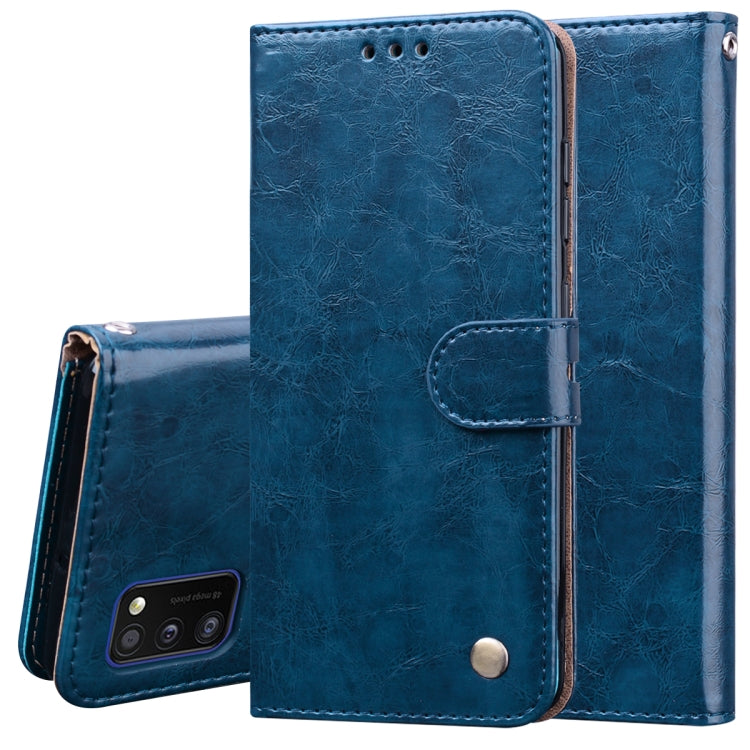 For Samsung Galaxy A41 Business Style Oil Wax Texture Horizontal Flip Leather Case with Holder & Card Slots & Wallet