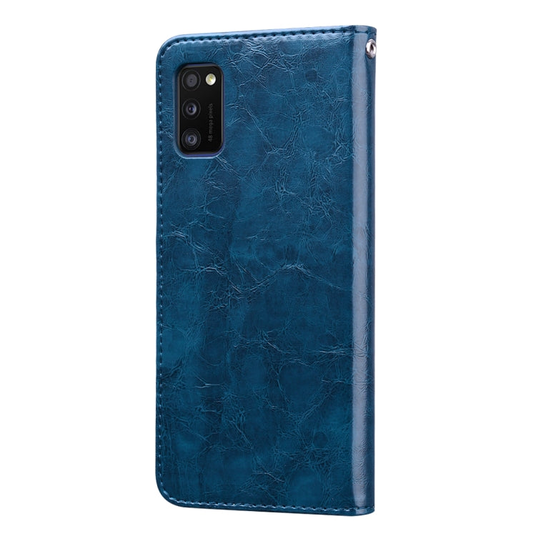 For Samsung Galaxy A41 Business Style Oil Wax Texture Horizontal Flip Leather Case with Holder & Card Slots & Wallet