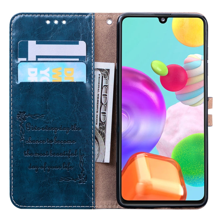 For Samsung Galaxy A41 Business Style Oil Wax Texture Horizontal Flip Leather Case with Holder & Card Slots & Wallet