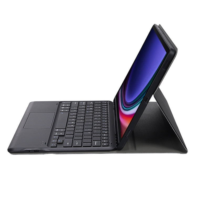A810B-A For Samsung Galaxy Tab S9+ Touch Pad Detachable Bluetooth Keyboard Leather Tablet Case