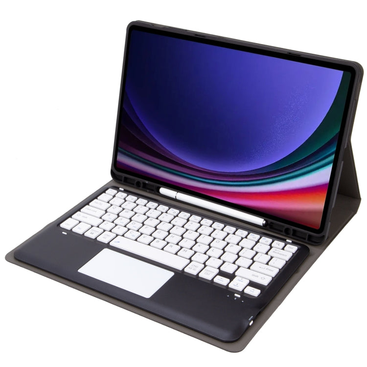 A810B-A For Samsung Galaxy Tab S9+ Touch Pad Detachable Bluetooth Keyboard Leather Tablet Case