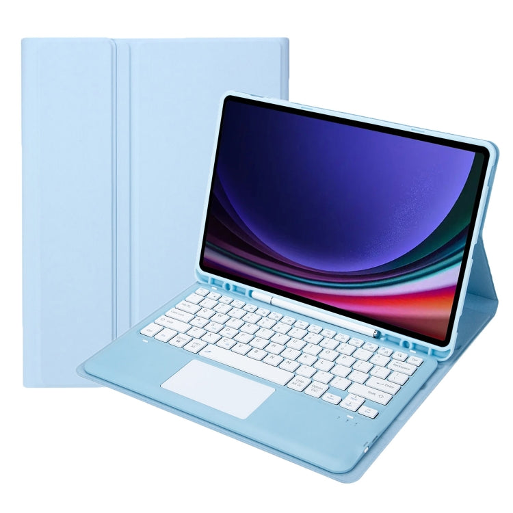 A810B-A For Samsung Galaxy Tab S9+ Touch Pad Detachable Bluetooth Keyboard Leather Tablet Case