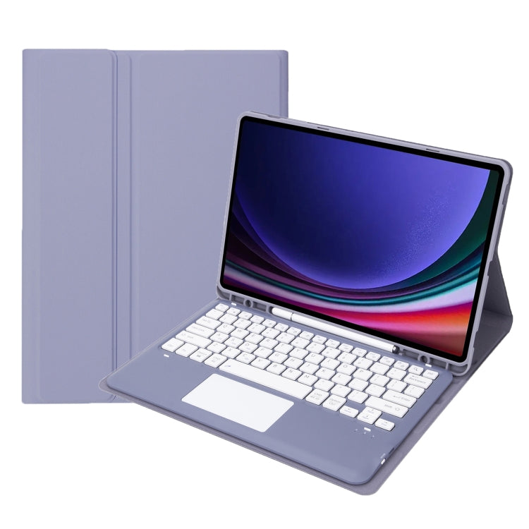 A810B-A For Samsung Galaxy Tab S9+ Touch Pad Detachable Bluetooth Keyboard Leather Tablet Case