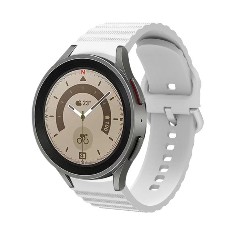 For Samsung Galaxy Watch 6 / 6 Classic Wave Dotted Pure Color Buckle Silicone Watch Band