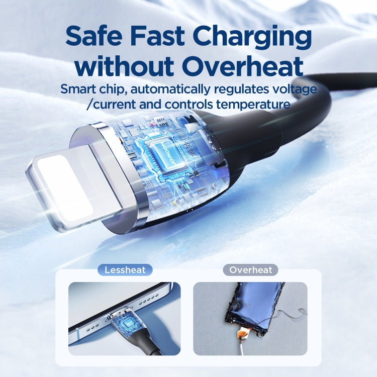 JOYROOM SA29-AL3 3A USB to 8 Pin Liquid Silicone Fast Charging Data Cable, Length: 1.2m