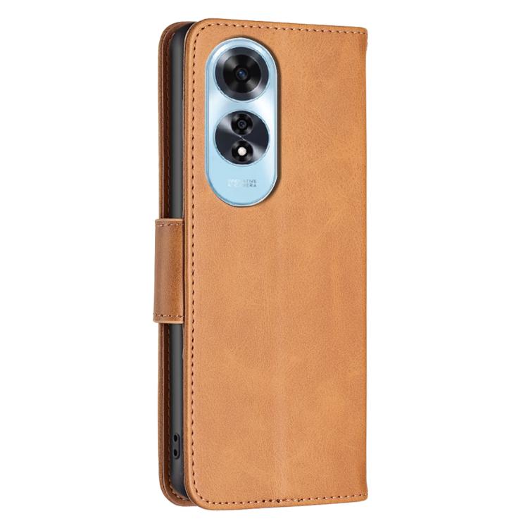 For OPPO A60 Lambskin Texture Leather Phone Case