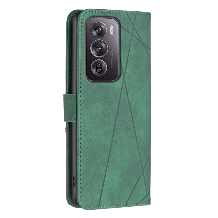 For OPPO Reno12 Pro Global Magnetic Buckle Rhombus Texture Leather Phone Case