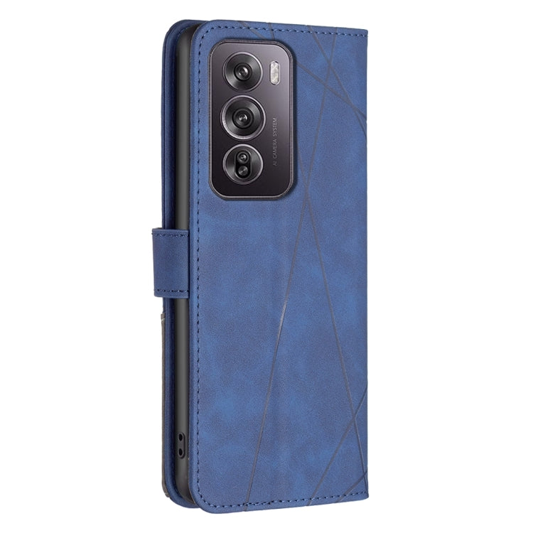 For OPPO Reno12 Pro Global Magnetic Buckle Rhombus Texture Leather Phone Case